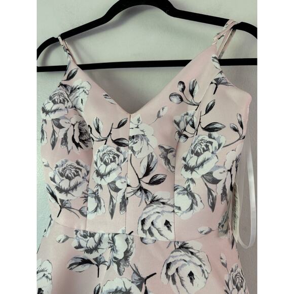 NWT B. Darlin Pink Floral Fit & Flare Puff Skirt 50s Housewife Dress Size 4 - Picture 5 of 8